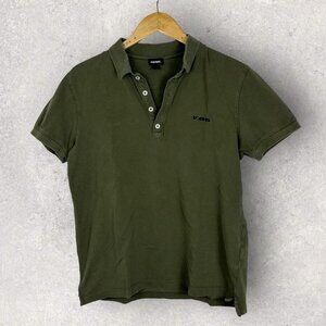 Diesel T-Heal Broken‎ Olive Green Polo Shirt Mens Size XL Cotton Short Sleeves